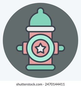 Icon America Water Page. related to America symbol. color mate style. simple design illustration