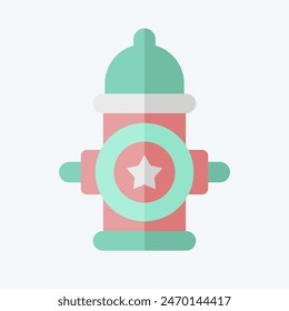 Icon America Water Page. related to America symbol. flat style. simple design illustration