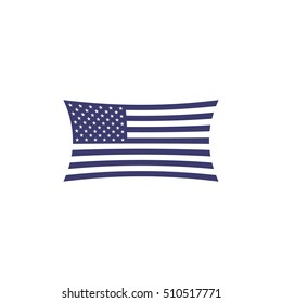 icon of the American flag isolated on white background