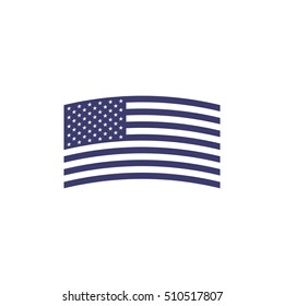 icon of the American flag isolated on white background
