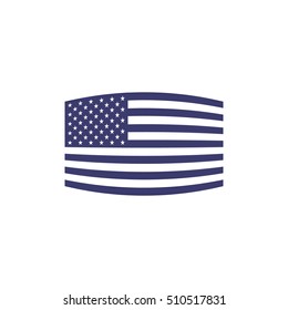 icon of the American flag isolated on white background