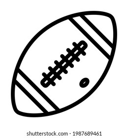 Icon Of American Football Ball. Editable Bold Outline Design. Vector Illustration.