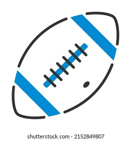 Icon Of American Football Ball. Editable Bold Outline With Color Fill Design. Vector Illustration.