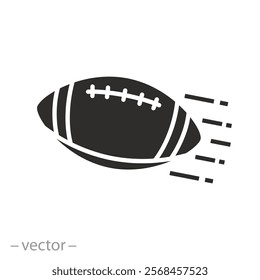 icon of american football ball, flat vector illustration