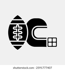 Icon american football. Sports elements. Icon in glyph style.
