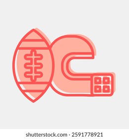 Icon american football. Sports elements. Icon in two tone style.