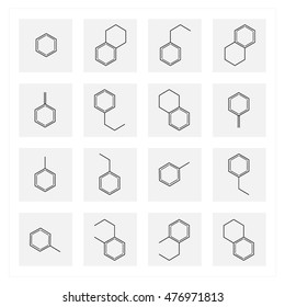 Icon Amino Acids - Chemical Formulas In The Color Black