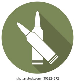 Icon ammo weapon on long shadow