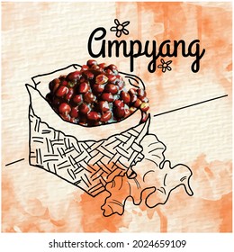 Icon Ampyang Ginger Cartoon Vector Infographic Ampyang