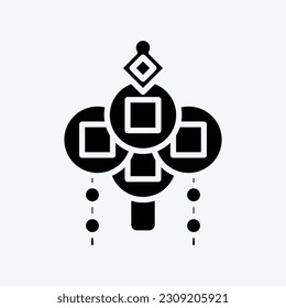 Icon Amulet. related to Chinese New Year symbol. glyph style. simple design editable