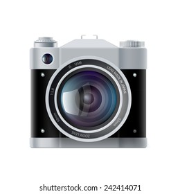 icon analog film camera isolated on white background