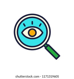 icon analysis business magnifier eye
