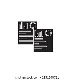 The icon of analysis and comparison reports with charts and data - Illustration - vector 