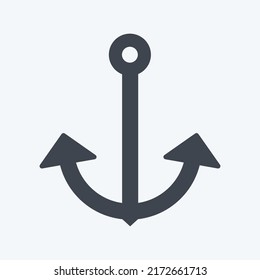 Icon Anchor 1. suitable for Sea symbol. glyph style. simple design editable. design template vector. simple symbol illustration