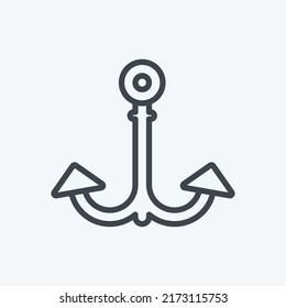 Icon Anchor 1. suitable for Sea symbol. line style. simple design editable. design template vector. simple symbol illustration