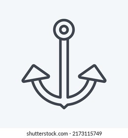 Icon Anchor 2. suitable for Sea symbol. line style. simple design editable. design template vector. simple symbol illustration