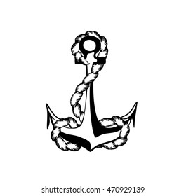 The icon of anchor with cute rope bound it up

