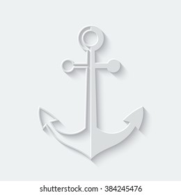 Icon anchor isolated white on a light background. Vector illustration.