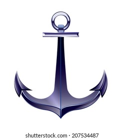 The Icon of anchor in sea color