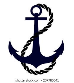The Icon Of Anchor In Sea Color