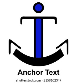 Icon Anchor Text Vector Illustration