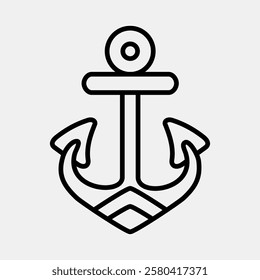 Icon anchor. Traditional tattoo elements. Icon in line style.