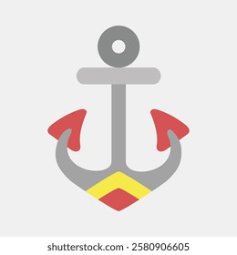 Icon anchor. Traditional tattoo elements. Icon in flat style.