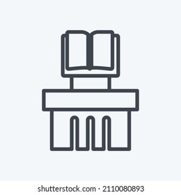 Icon Ancient Book Exhibit - Line Style- Simple illustration, Good for Prints , Announcements, Etc