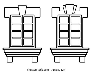 Icon of the ancient window in trendy flat style isolated on white background. Window symbol set for web site design, logo, app. Vector illustration, EPS10.