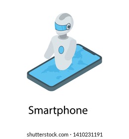 
Icon of android phone robot 
