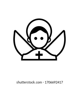 Icon of an angel. Basic line icon.