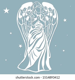 The icon, an angel pattern. Template for laser cutting and plotter.