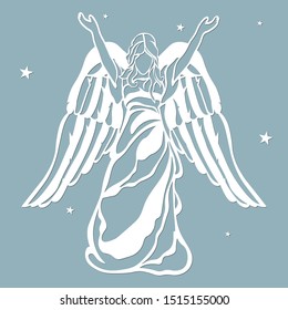 The icon, an angel pattern. Template for laser cutting and plotter.