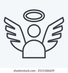 Icon Angel. related to Seath symbol. line style. simple illustration