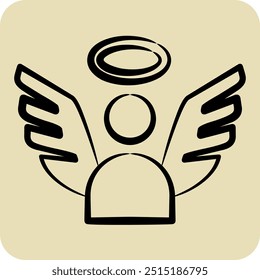 Icon Angel. related to Seath symbol. hand drawn style. simple illustration