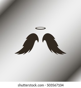 Icon of angel wings with halo