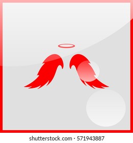 Icon of angel wings with halo