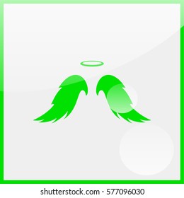 Icon of angel wings with halo