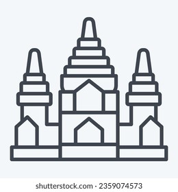 Icon Angkor Wat. in Zusammenhang mit Kambodscha-Symbol steht. Linienstil. einfaches Design bearbeitbar. einfache Abbildung