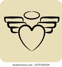 Icon Angle. related to Valentine Day symbol. hand drawn style. simple design editable. simple illustration