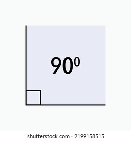 Icon Angles 90°. Mathematics Element Symbol - Vector. 
