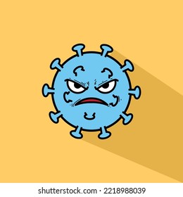 Icon Angry Bacteria Expressions Vektor 