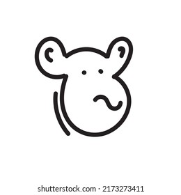 icon animal cartoon rinho black white