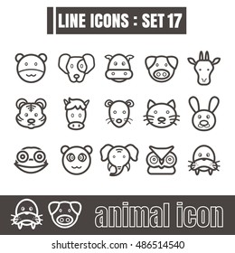 icon animal line black Modern Style vector on white background