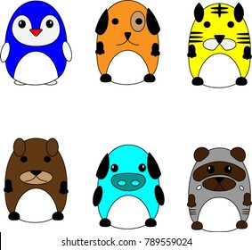 icon animals set vector