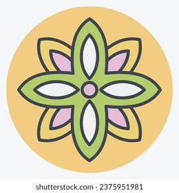 Icon Anise. related to India symbol. color mate style. simple design editable. simple illustration