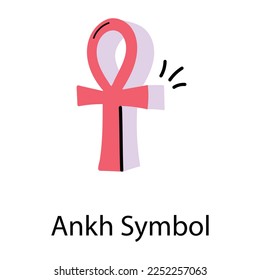 An icon of ankh symbol flat design 