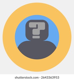 Icon anonymity. Crypto currency elements. Icon in color mate style.