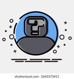 Icon anonymity. Crypto currency elements. Icon in MBE style.