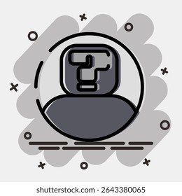 Icon anonymity. Crypto currency elements. Icon in comic style.